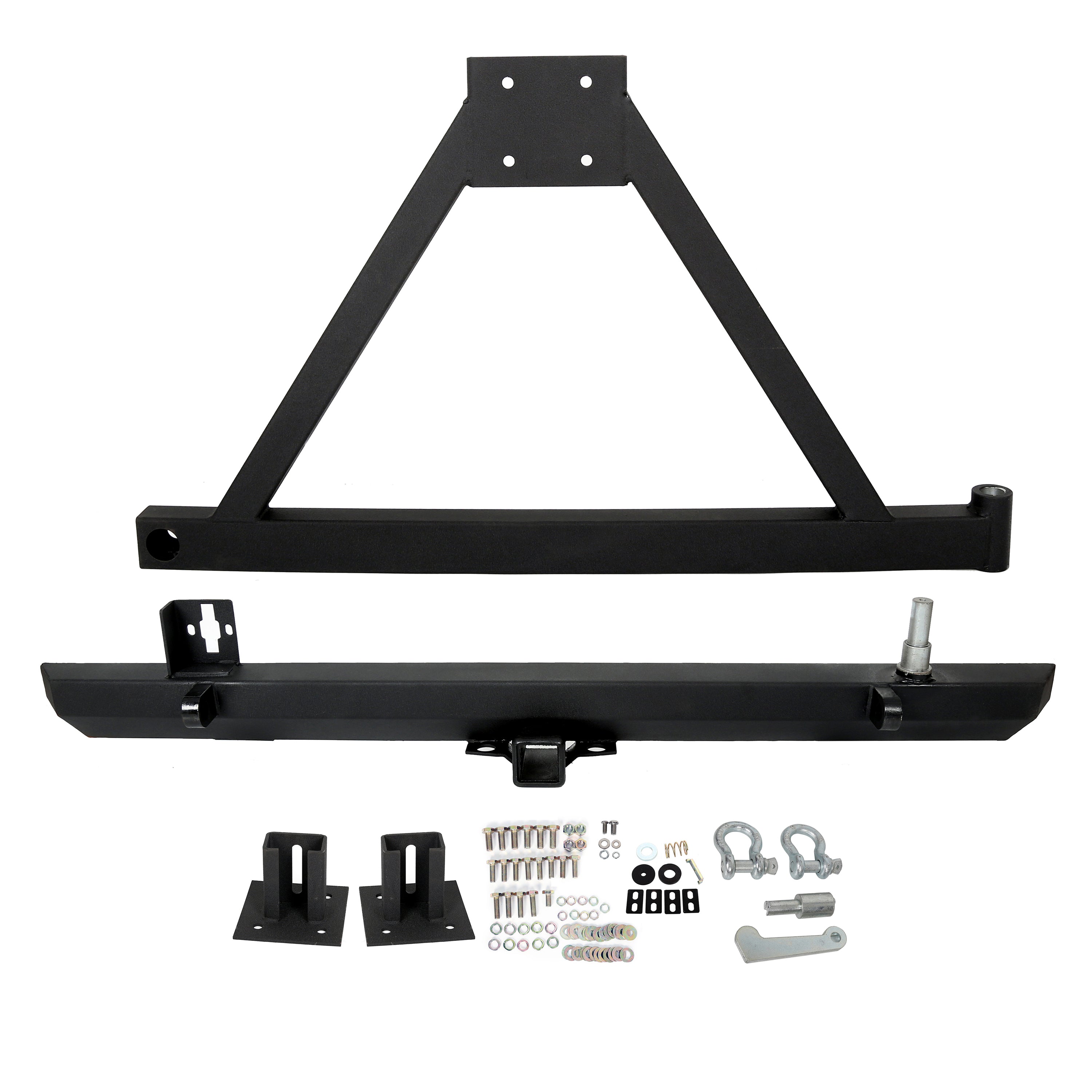 MR.GOP-Rear Bumper for 1987-2006 Jeep Wrangler TJ YJ, with Tire Carrier