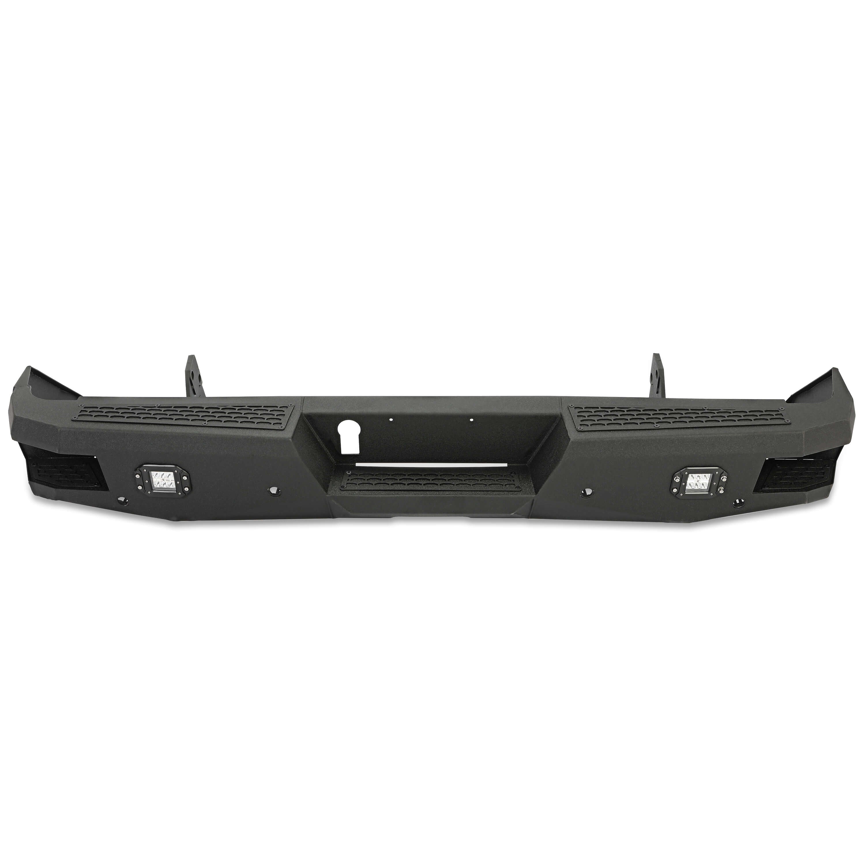 MR.GOP-Off-road Rear Bumper Compatible with 2014-2021 Toyota Tundra 2WD/4WD with 2 LED Lights Powder Coated Steel