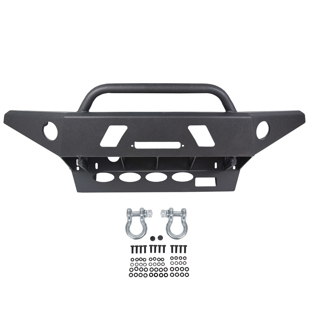 MR.GOP-New Front Bumper Guard W/ Winch Ready LED Hole D-Rings Offroad Steel for 2005-2015 Toyota Tacoma pick up only