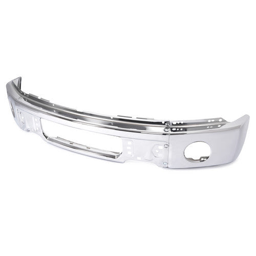 MR.GOP-Front Silvery Steel Bumper Face Bar for Ford F150 Pickup 09-14 w/ Fog Light Hole