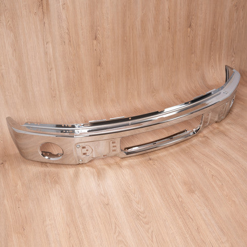 MR.GOP-Front Silvery Steel Bumper Face Bar for Ford F150 Pickup 09-14 w/ Fog Light Hole