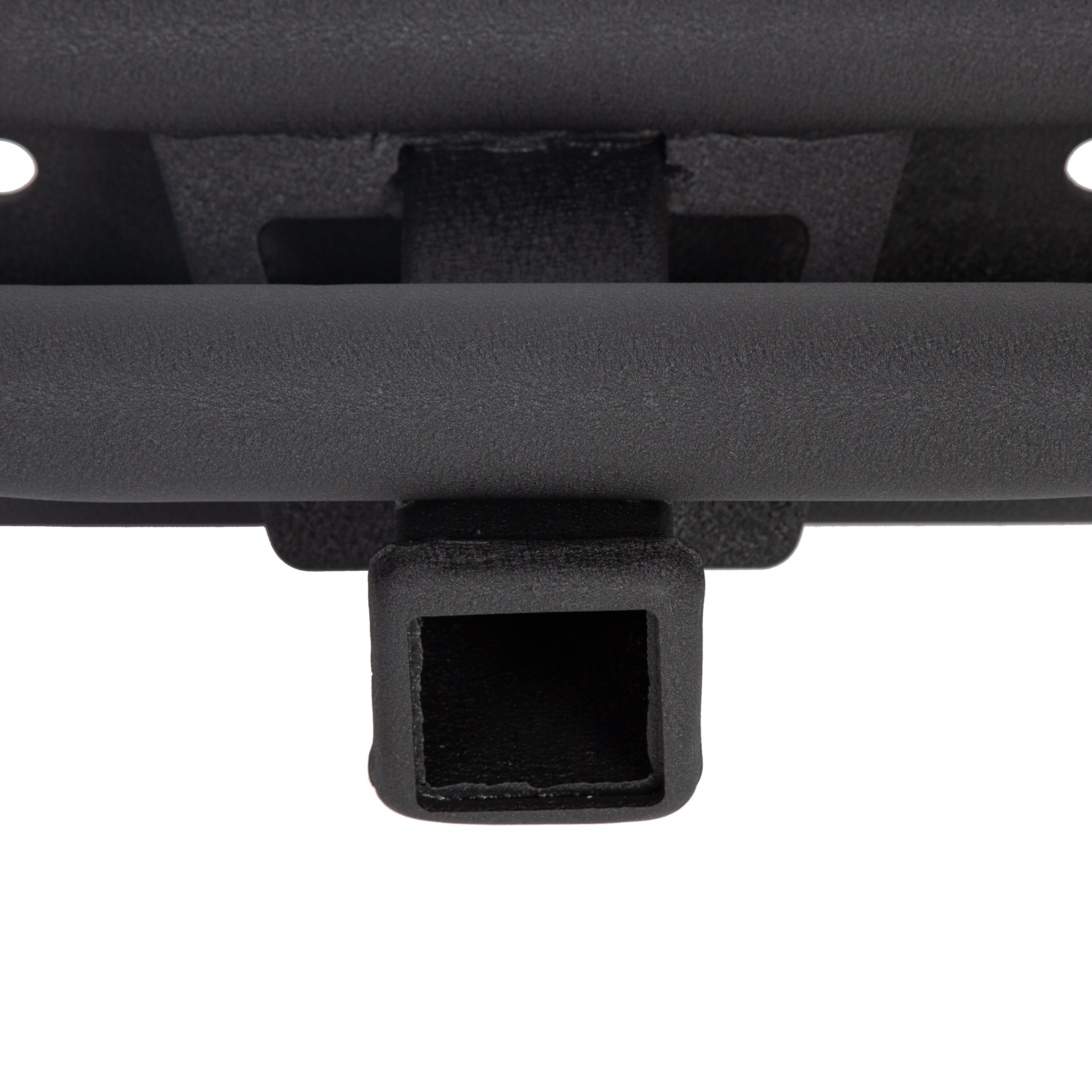 MR.GOP-Tubular Rear Bumper Compatible with 2007-2018 Jeep Wrangler JK W/ 2inches Hitch Receiver Steel Rock Crawler Textured Black