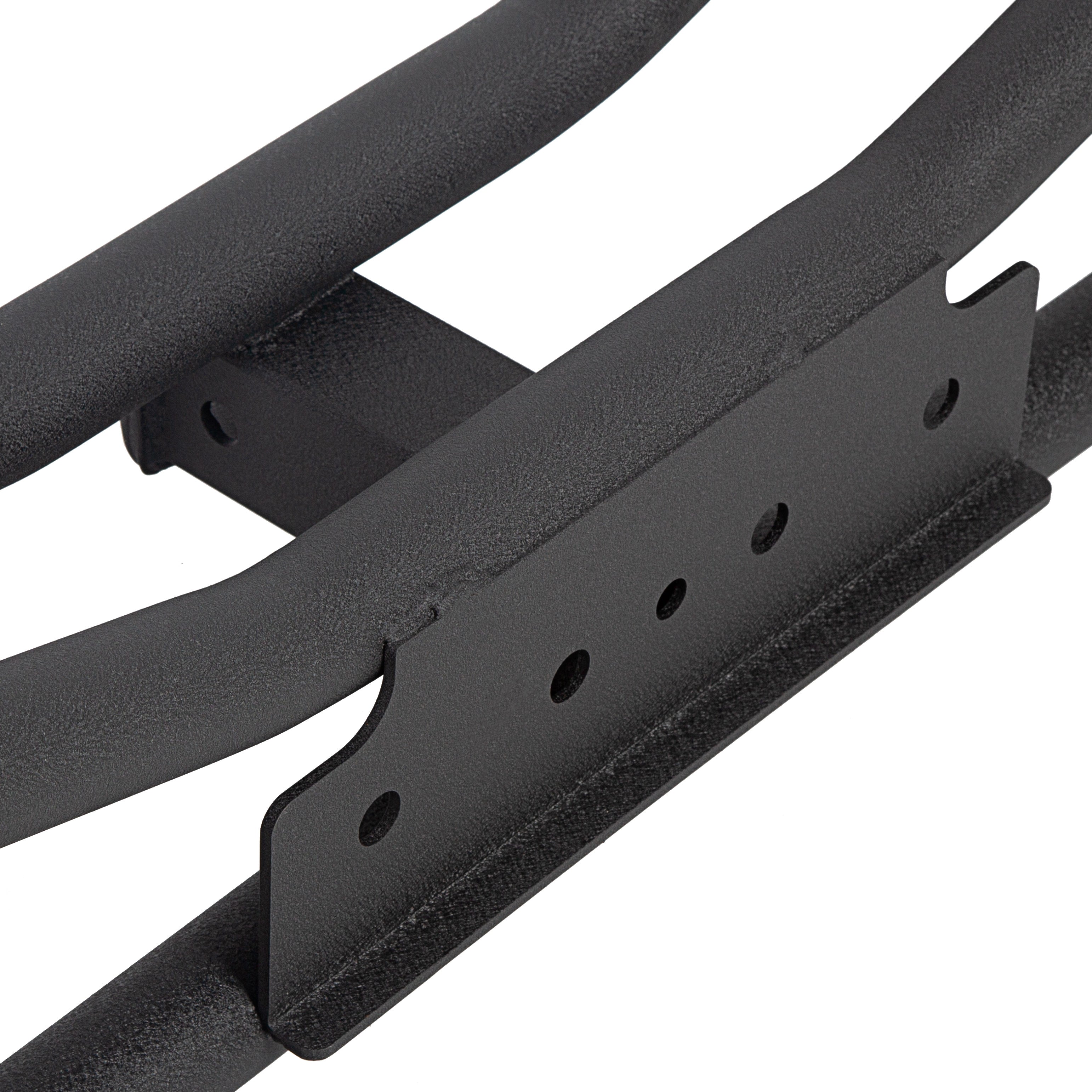 MR.GOP-Tubular Rear Bumper Compatible with 2007-2018 Jeep Wrangler JK W/ 2inches Hitch Receiver Steel Rock Crawler Textured Black