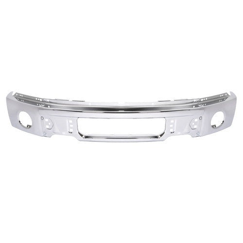MR.GOP-Front Silvery Steel Bumper Face Bar for Ford F150 Pickup 09-14 w/ Fog Light Hole