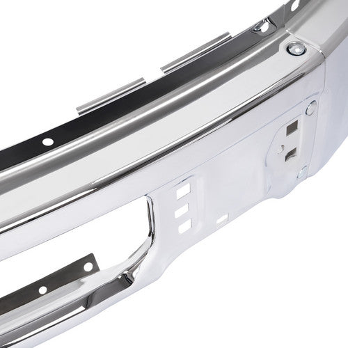 MR.GOP-Front Silvery Steel Bumper Face Bar for Ford F150 Pickup 09-14 w/ Fog Light Hole
