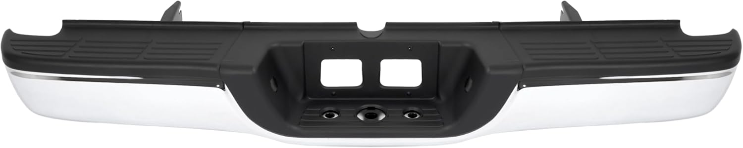 MR.GOP-Rear Step Bumper Assembly Compatible with 2000-2006 Toyota Tundra TO1103107 Steel+Plastic Silvery+Black Chrome+Powder Coated