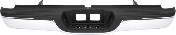 MR.GOP-Rear Step Bumper Assembly Compatible with 2000-2006 Toyota Tundra TO1103107 Steel+Plastic Silvery+Black Chrome+Powder Coated