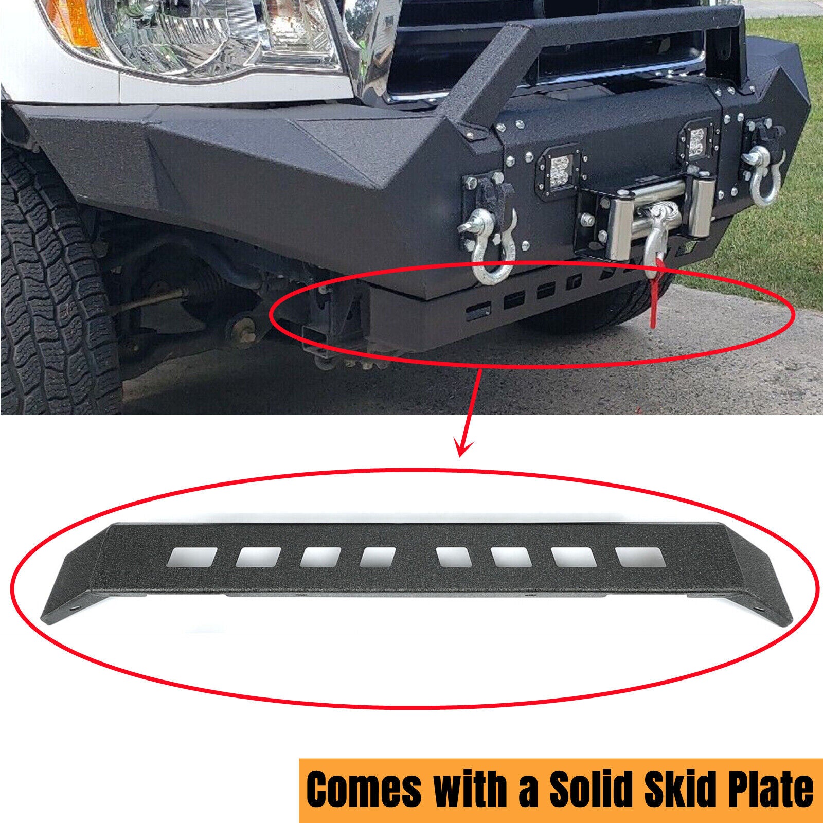 MR.GOP-Front Bumper Pickup For Tacoma 2005-2015 w/ LED Lights + Winch Plate + D-Rings