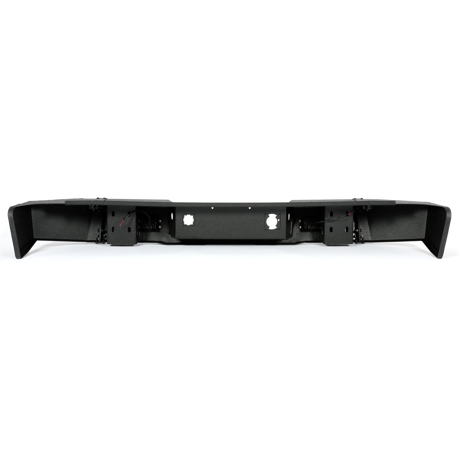 MR.GOP-Rear Bumper Compatible with 2007-2013 Chevy Chevrolet Silverado GMC Sierra 1500 W/2 LED Lights D-rings Powder Coated Steel Black