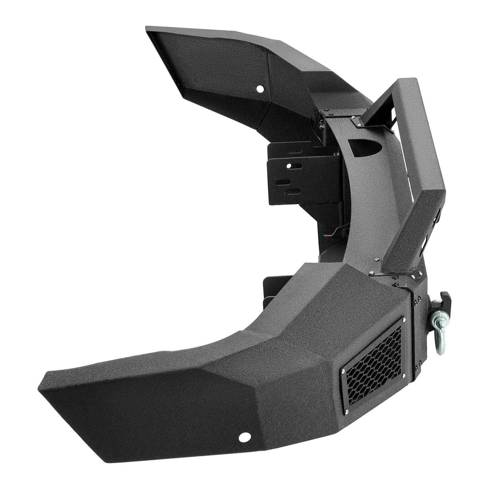 MR.GOP-Black Steel Front Bumper Assembly W/LED Spotlights For GMC Sierra 1500 2007-2013