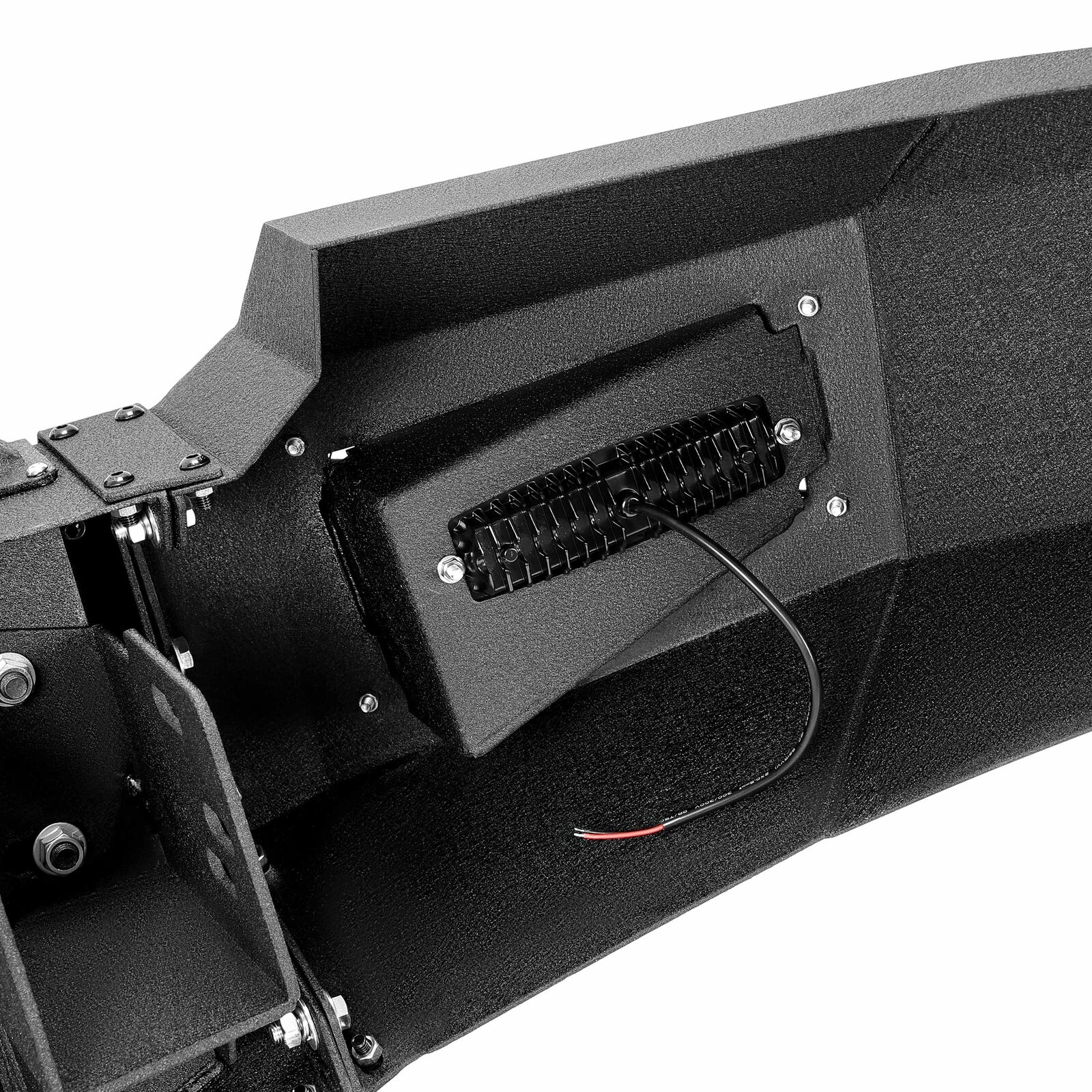 MR.GOP-Black Steel Front Bumper Assembly W/LED Spotlights For GMC Sierra 1500 2007-2013