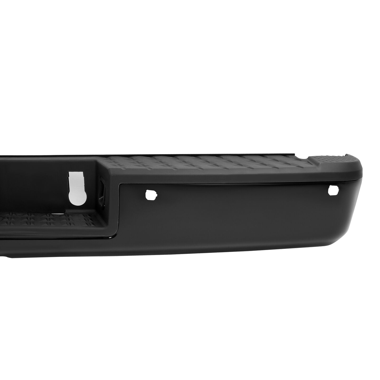 MR.GOP-Rear Step Bumper Assembly Compatible with 2016-2020 Nissan Titan/Titan XD NI1103132 85030EZ50A With Sensor Holes & License Plate Light Powder Coated Black