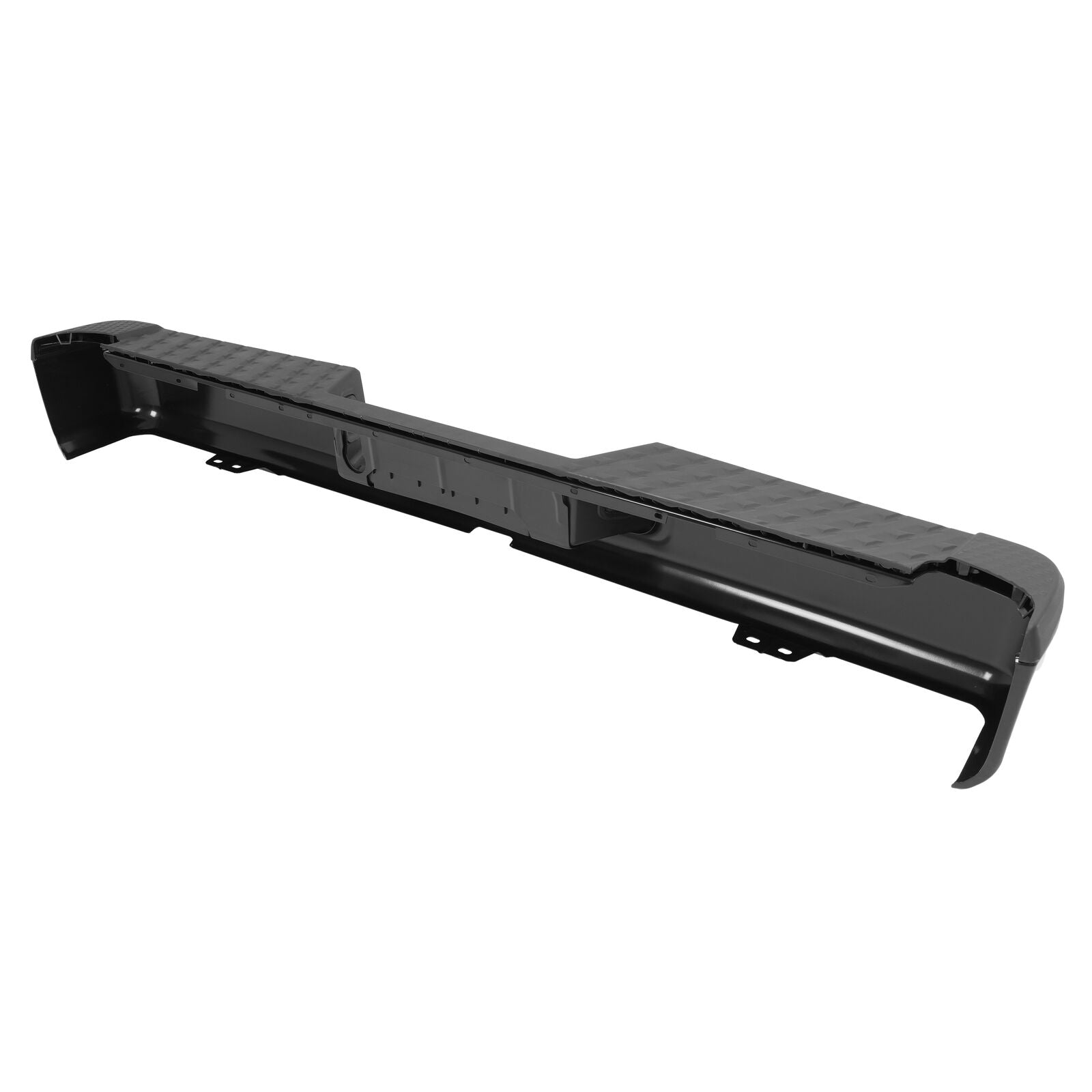 MR.GOP-Rear Step Bumper Assembly Compatible with 2016-2020 Nissan Titan/Titan XD NI1103132 85030EZ50A With Sensor Holes & License Plate Light Powder Coated Black