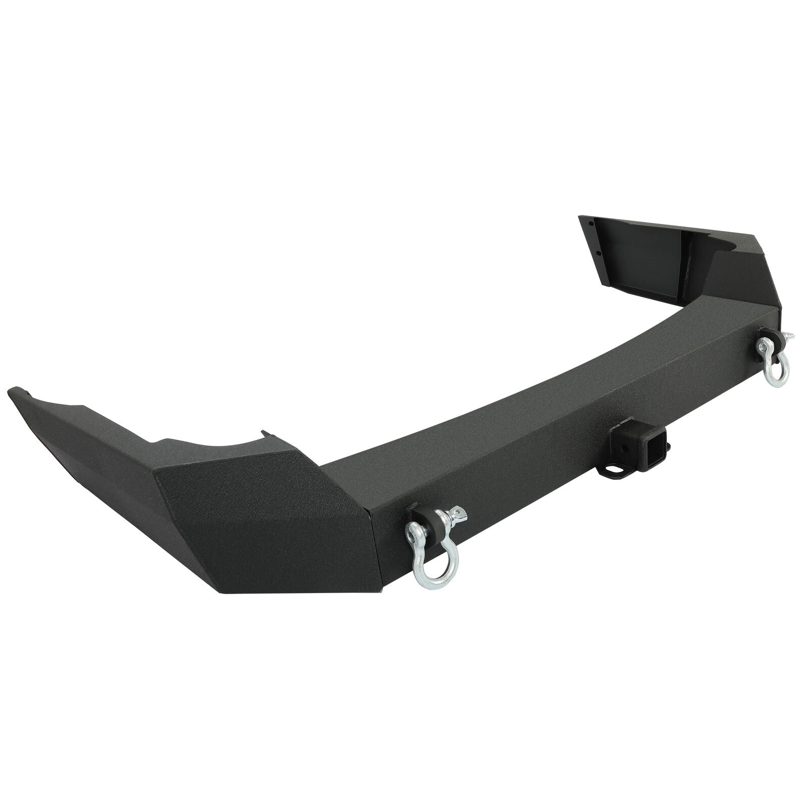 MR.GOP-Rear Bumper w/2” Receiver Compatible with 1999-2004 Jeep Grand Cherokee WJ w/D-rings Powder Coated Black