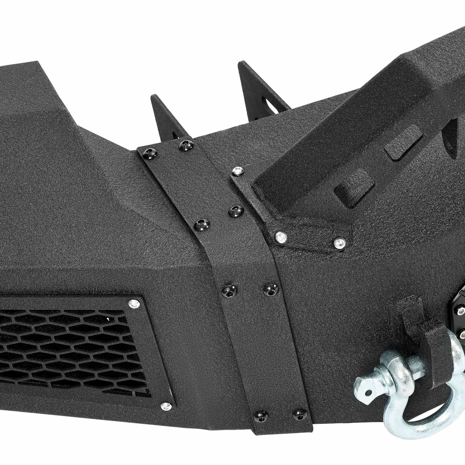 MR.GOP-Black Steel Front Bumper Assembly W/LED Spotlights For GMC Sierra 1500 2007-2013
