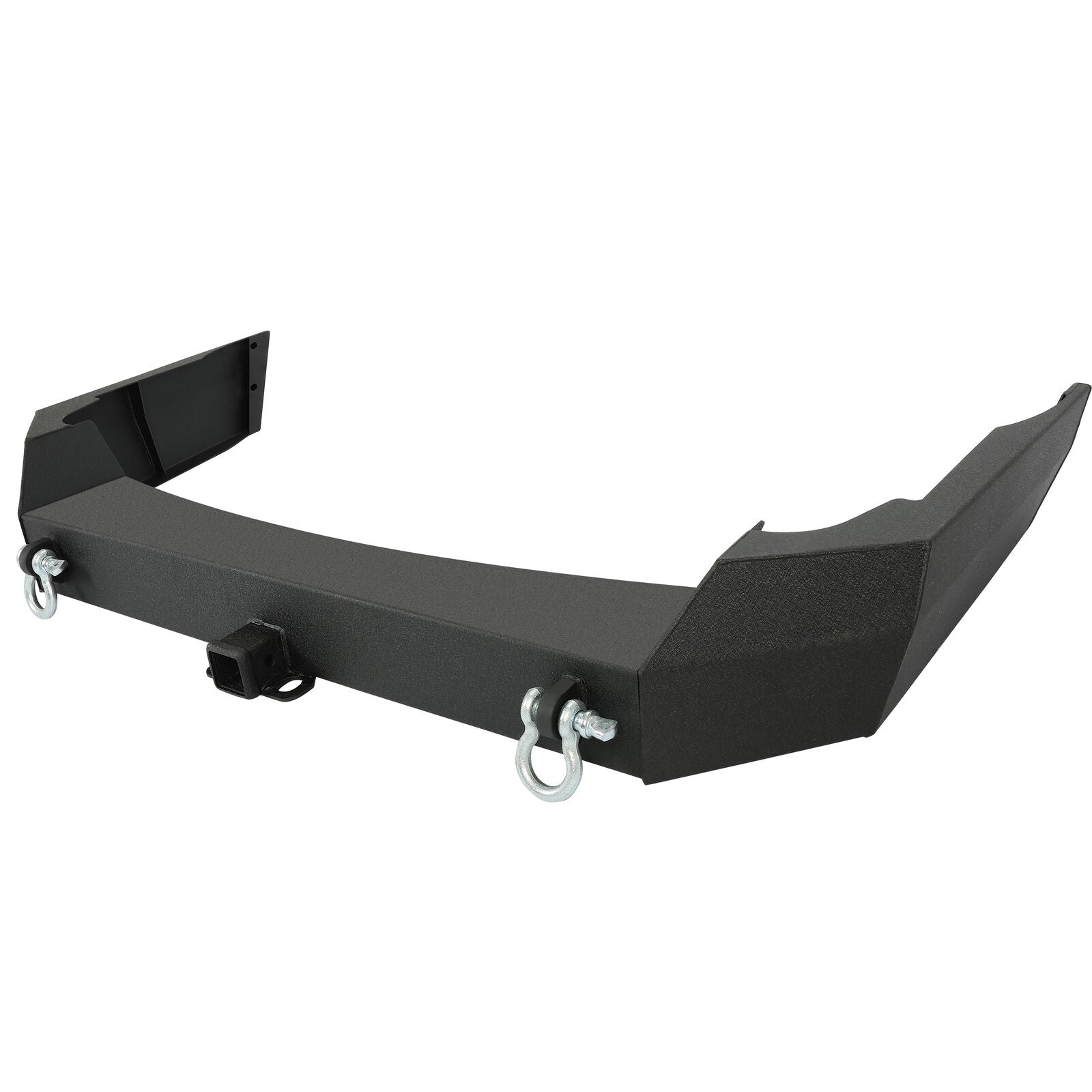MR.GOP-Rear Bumper w/2” Receiver Compatible with 1999-2004 Jeep Grand Cherokee WJ w/D-rings Powder Coated Black