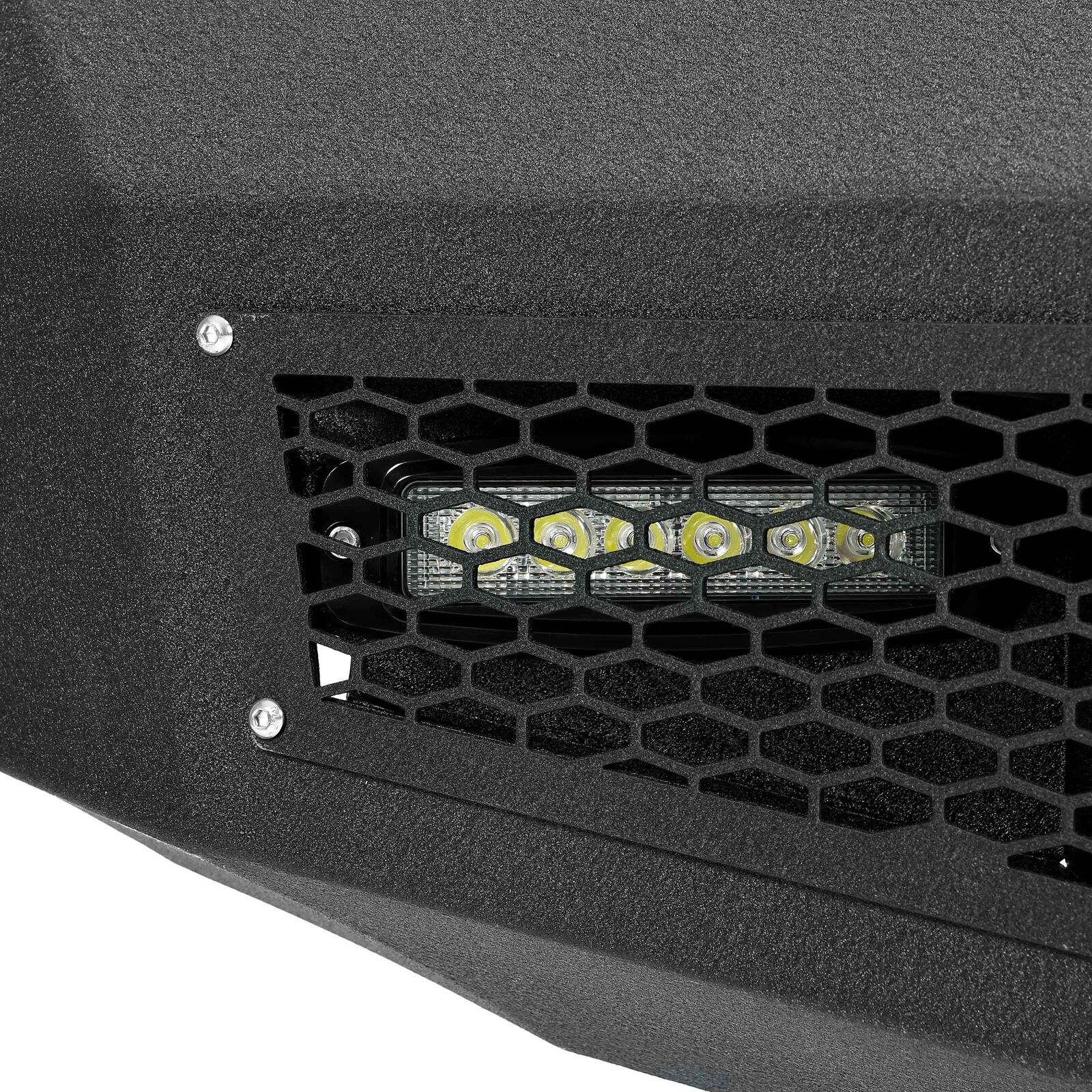 MR.GOP-Black Steel Front Bumper Assembly W/LED Spotlights For GMC Sierra 1500 2007-2013