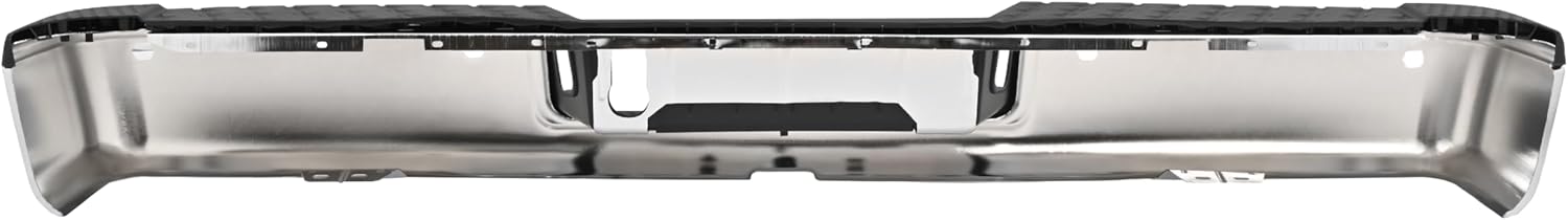 MR.GOP-Rear Step Bumper Assembly Compatible with 2016-2020 Nissan Titan/Titan XD 85030EZ40A-PFM NI1103134 With Sensor Holes & License Plate Light Chrome Silvery&Black