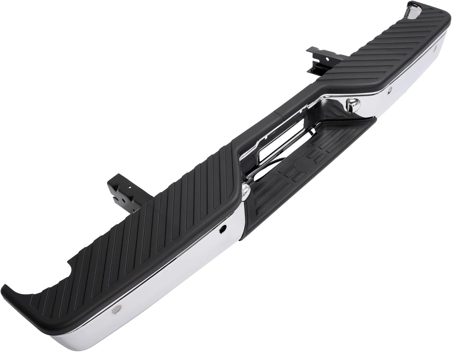 MR.GOP-Silvery & Black Rear Bumper Assembly Compatible with 2004-2015 Nissan Titan Models with Rear Park Assist Sensors Replacement for 850229FM0D 85022ZR20B NI1103118 NI1103111