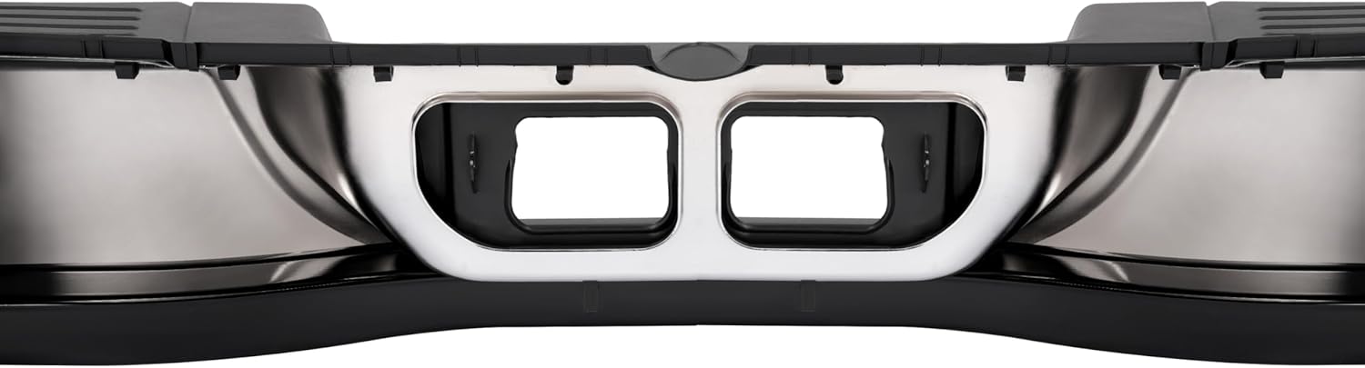 MR.GOP-Rear Step Bumper Assembly Compatible with 2000-2006 Toyota Tundra TO1103107 Steel+Plastic Silvery+Black Chrome+Powder Coated