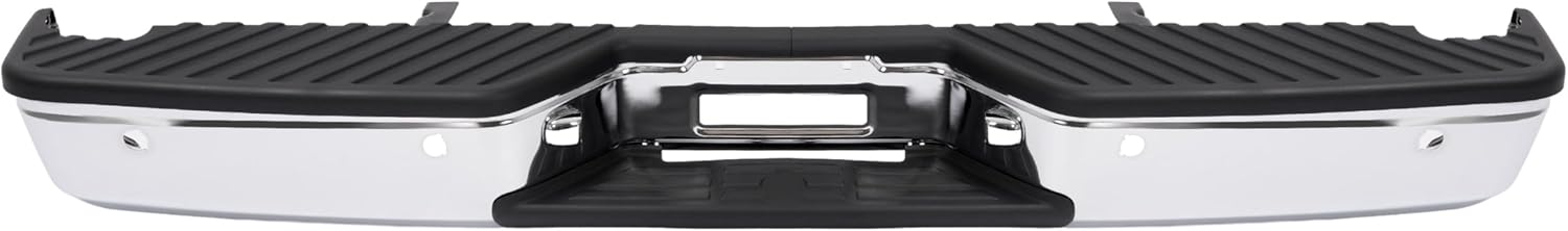MR.GOP-Silvery & Black Rear Bumper Assembly Compatible with 2004-2015 Nissan Titan Models with Rear Park Assist Sensors Replacement for 850229FM0D 85022ZR20B NI1103118 NI1103111