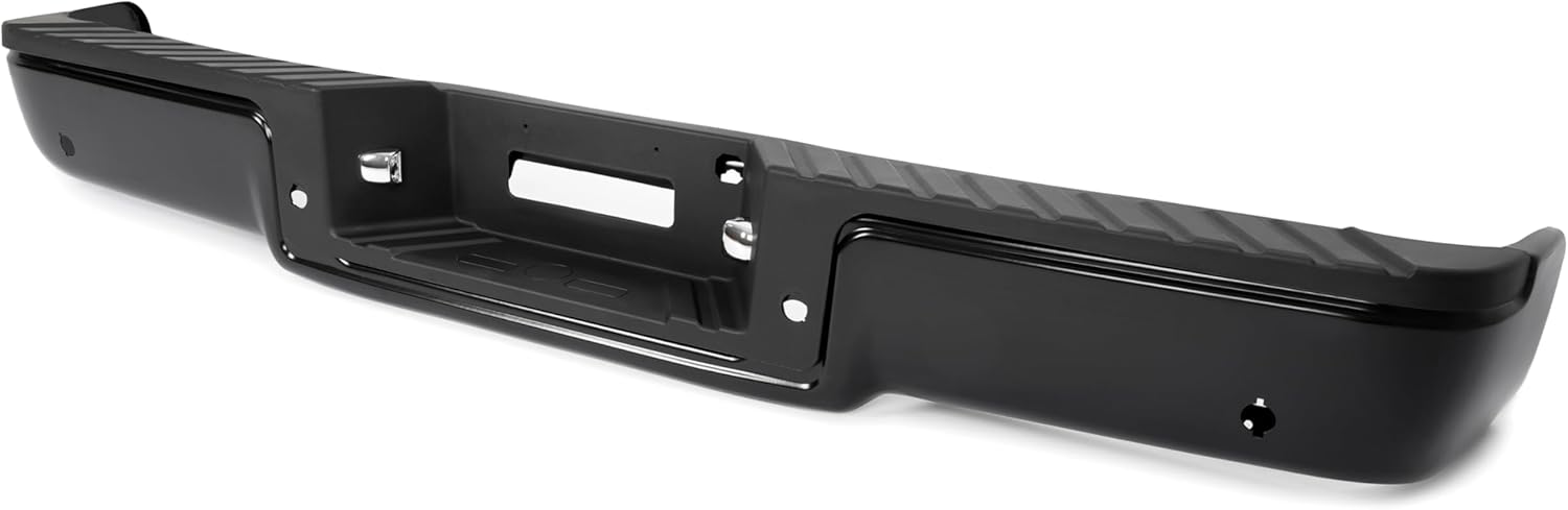 MR.GOP-Rear Step Bumper Assembly Compatible with 2006-2008 Ford F150 Lincoln Mark LT w/Parking Sensor Holes Replacement for FO1103139 Black