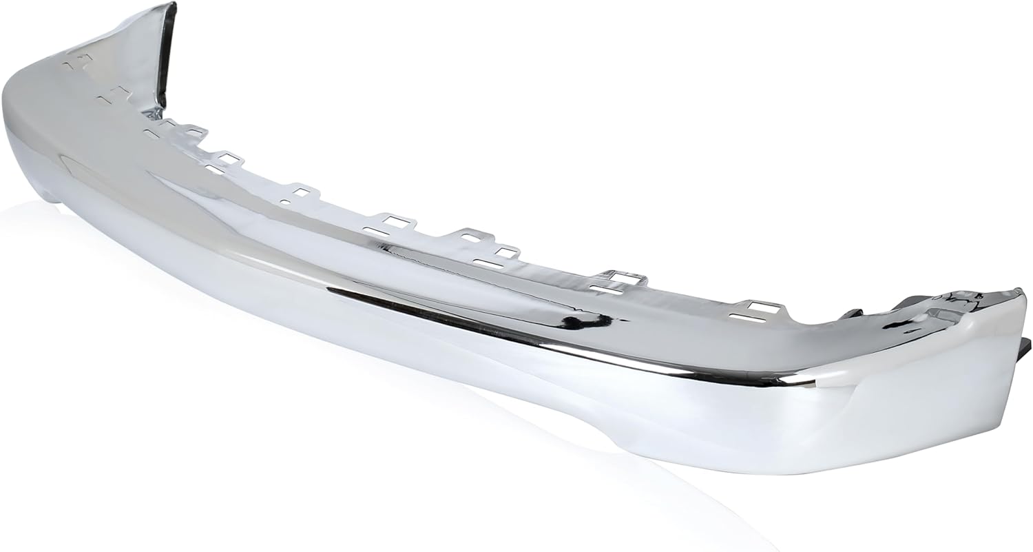 MR.GOP-Front Bumper Face Bar W/O Molding Holes Compatible with 1998-2004 Chevrolet S10 1998-2005 Blazer Replacement For GM1002368 15094048 Steel Chrome