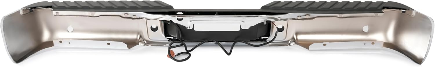 MR.GOP-Rear Step Bumper Assembly Compatible with 2006-2008 Ford F150 Lincoln Mark LT With Parking Sensor Holes Replacement for FO1103142 FO1103138 Chrome Silvery+Black