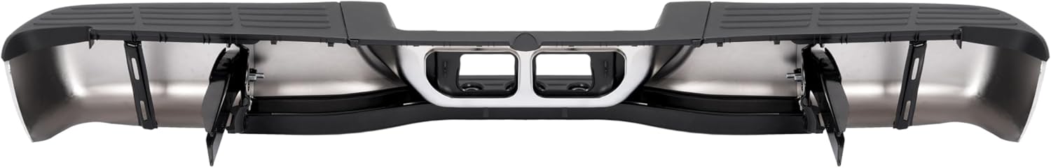 MR.GOP-Rear Step Bumper Assembly Compatible with 2000-2006 Toyota Tundra TO1103107 Steel+Plastic Silvery+Black Chrome+Powder Coated