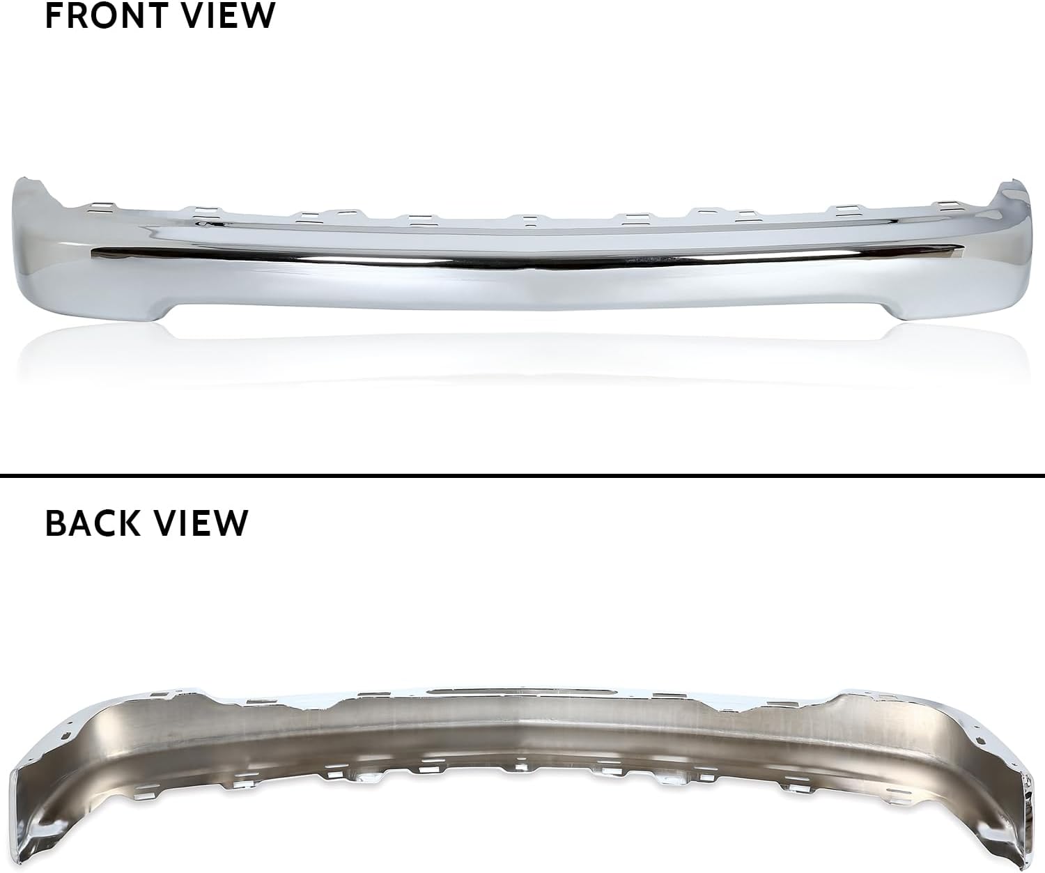 MR.GOP-Front Bumper Face Bar W/O Molding Holes Compatible with 1998-2004 Chevrolet S10 1998-2005 Blazer Replacement For GM1002368 15094048 Steel Chrome