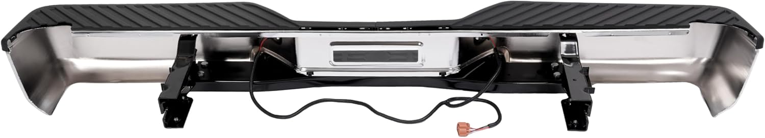 MR.GOP-Silvery & Black Rear Bumper Assembly Compatible with 2004-2015 Nissan Titan Models with Rear Park Assist Sensors Replacement for 850229FM0D 85022ZR20B NI1103118 NI1103111