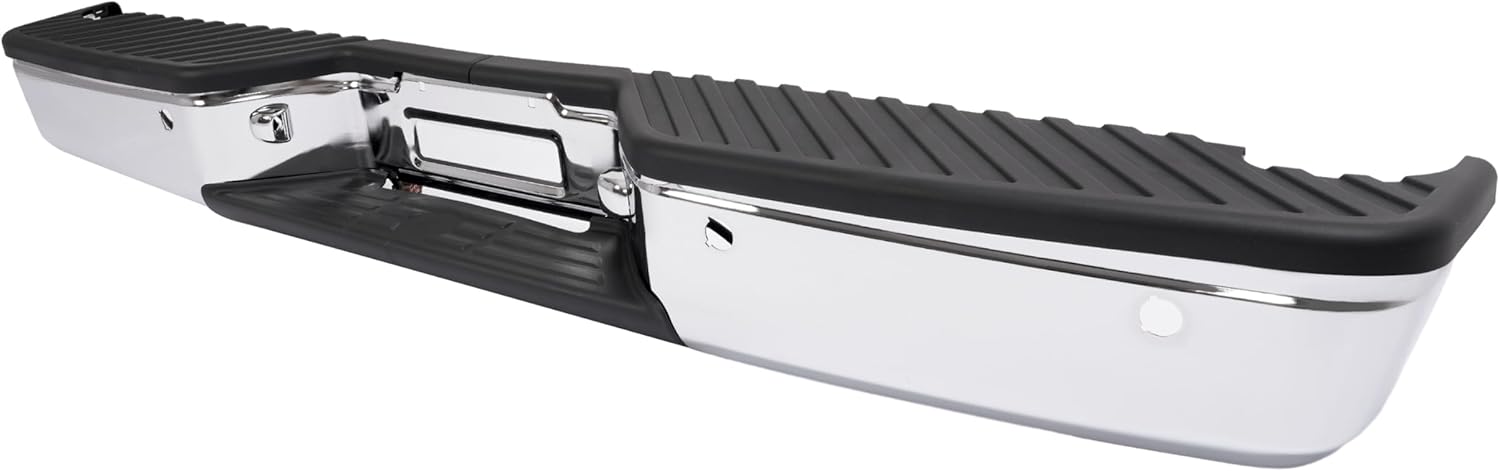 MR.GOP-Silvery & Black Rear Bumper Assembly Compatible with 2004-2015 Nissan Titan Models with Rear Park Assist Sensors Replacement for 850229FM0D 85022ZR20B NI1103118 NI1103111