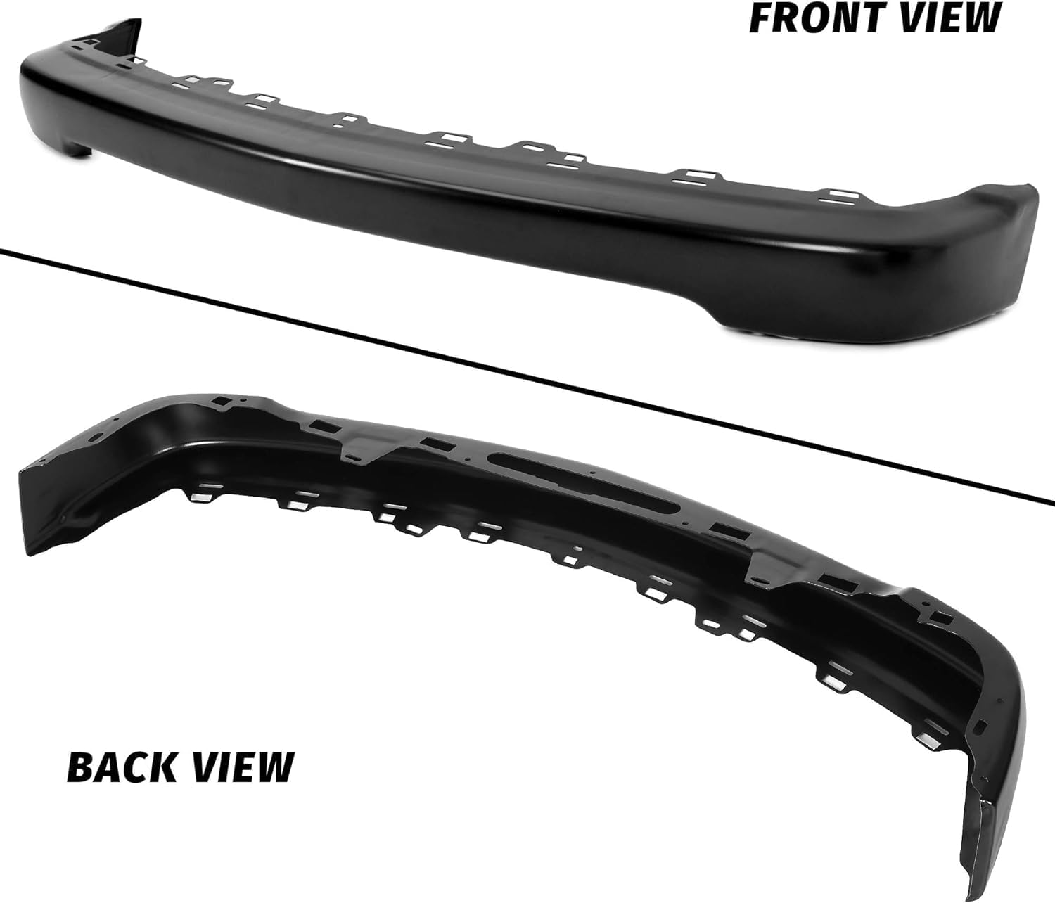 MR.GOP-Front Bumper Face Bar Compatible with 1998-2004 Chevrolet S10 1998-2005 Blazer Replace For GM1002367 15007660 Steel Black W/O Molding Holes