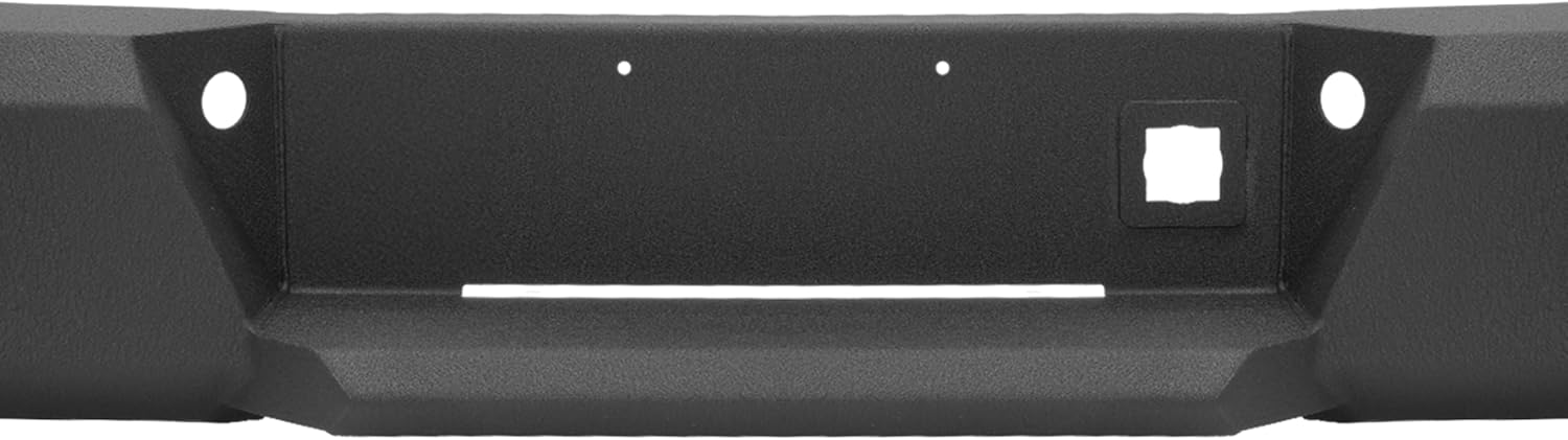 Rear Bumper Compatible with 1999-2007 Chevy Silverado GMC Sierra 2500 3500 HD W/LED Lights Steel Powder Coated Black