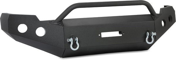 MR.GOP-Front Bumper Compatible with 2011-2014 Chevy Chevrolet Silverado 2500 HD 3500 HD 3 PCS Steel Powder Coated Black (2 Packages)