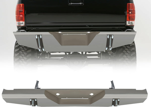 MR.GOP - Conjunto de parachoques trasero compatible con camioneta Dodge Dakota 1997-2004 Conjunto de parachoques de acero de metal desnudo 