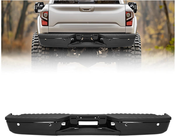 MR.GOP-Black Rear Bumper Assembly Compatible with 2004-2015 Nissan Titan Models with Rear Park Assist Sensors Replacement for 850229FM0B-PFM NI1103117 Powder Coated