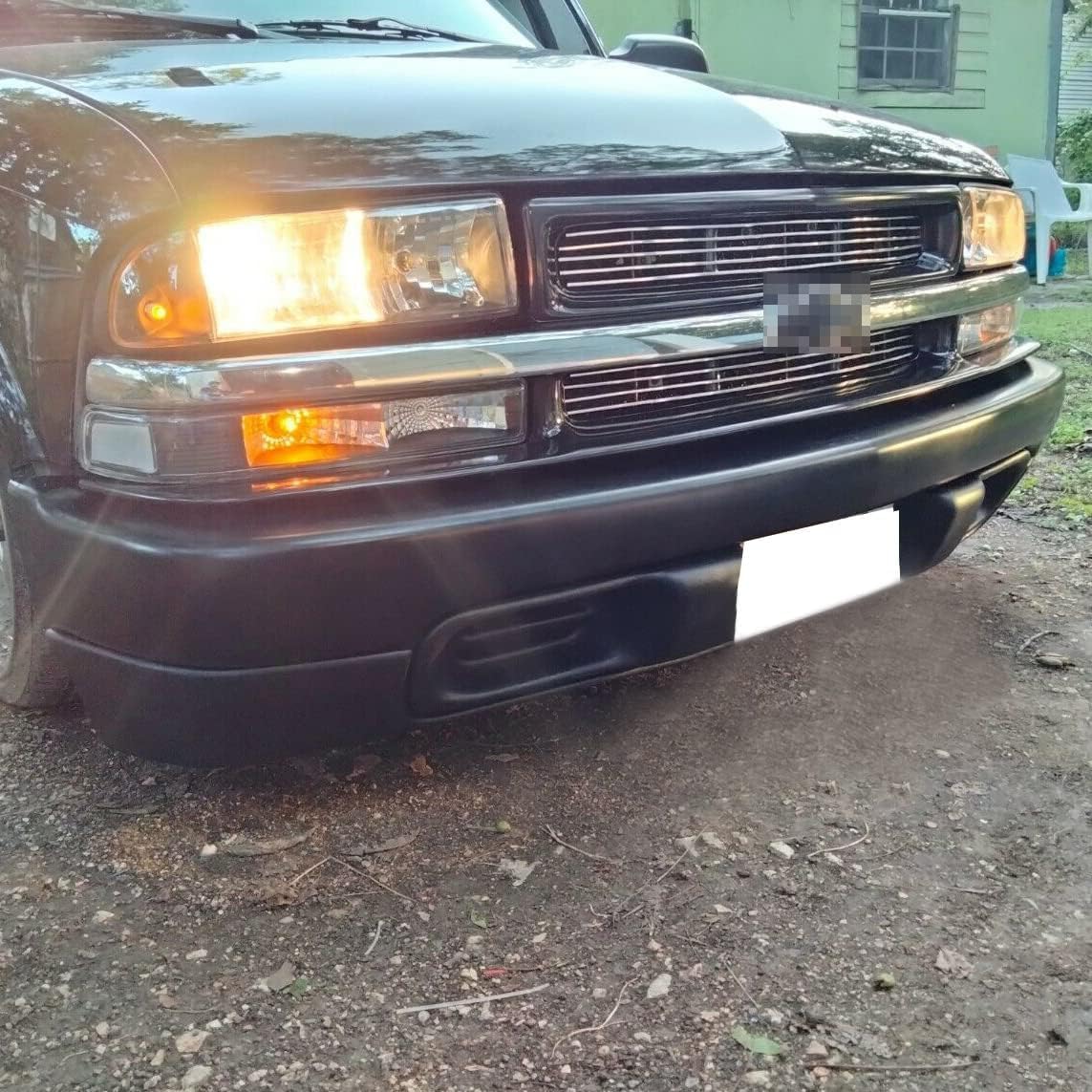 MR.GOP-Front Bumper Face Bar Compatible with 1998-2004 Chevrolet S10 1998-2005 Blazer Replace For GM1002367 15007660 Steel Black W/O Molding Holes