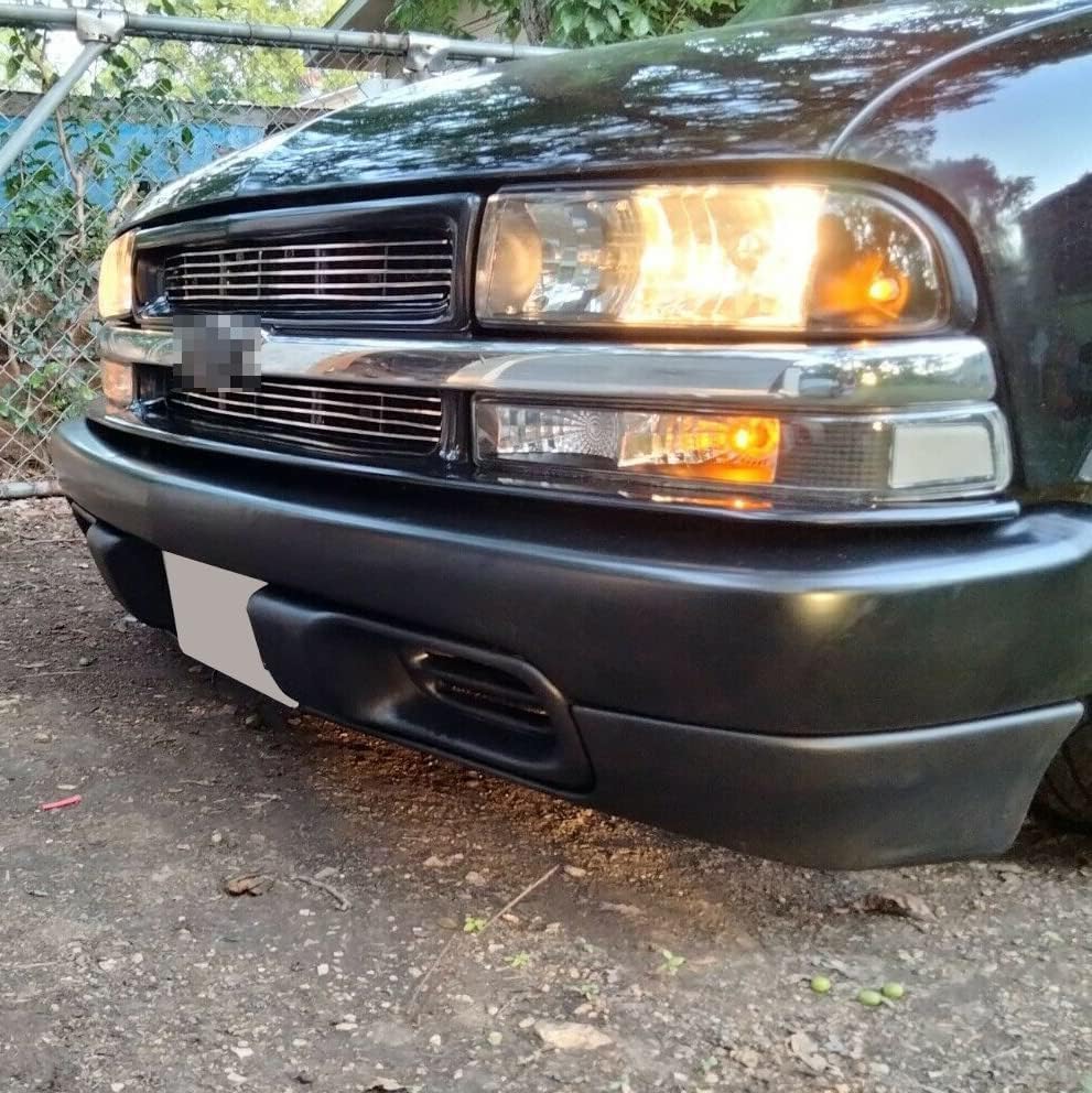 MR.GOP-Front Bumper Face Bar Compatible with 1998-2004 Chevrolet S10 1998-2005 Blazer Replace For GM1002367 15007660 Steel Black W/O Molding Holes
