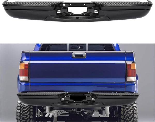 MR.GOP-Rear Step Bumper Assembly Compatible for 1997-2003 Ford F150 (STRAIGHT BED), 1997-1999 F250, 2004 Ford F150 Heritage Pickup ?FO1103102 Steel Powder Coated