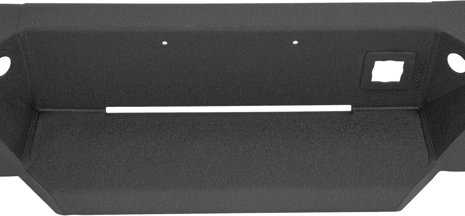 MR GOP-Rear Bumper Compatible with 1999-2007 Chevy Chevrolet Silverado & GMC Sierra 1500 With LED Lights Steel Powder Coated Black