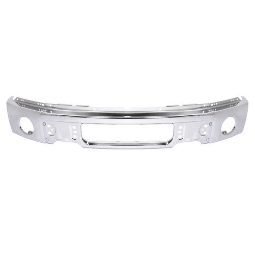 MR.GOP-Front Silvery Steel Bumper Face Bar for Ford F150 Pickup 09-14 w/ Fog Light Hole