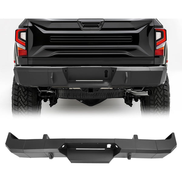 MR.GOP-Rear Bumper Compatible with 2016-2021 Nissan Titan XD Steel Powder Coated Black