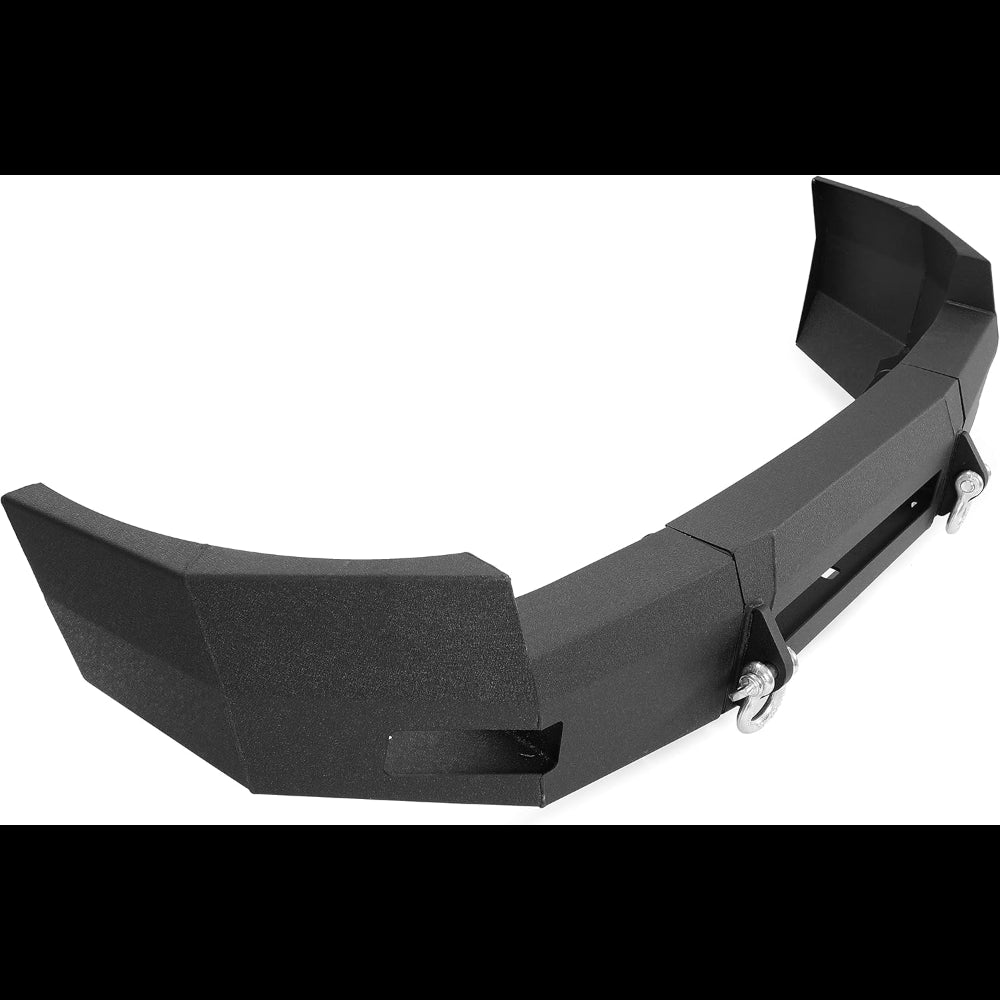 MR.GOP - Parachoques delantero compatible con Chevrolet Silverado 2500 3500 2007-2010 con anillos en D, acero recubierto en polvo negro, dos paquetes 