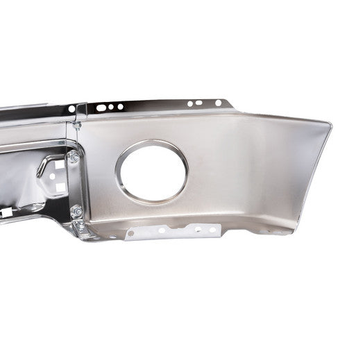 MR.GOP-Front Silvery Steel Bumper Face Bar for Ford F150 Pickup 09-14 w/ Fog Light Hole