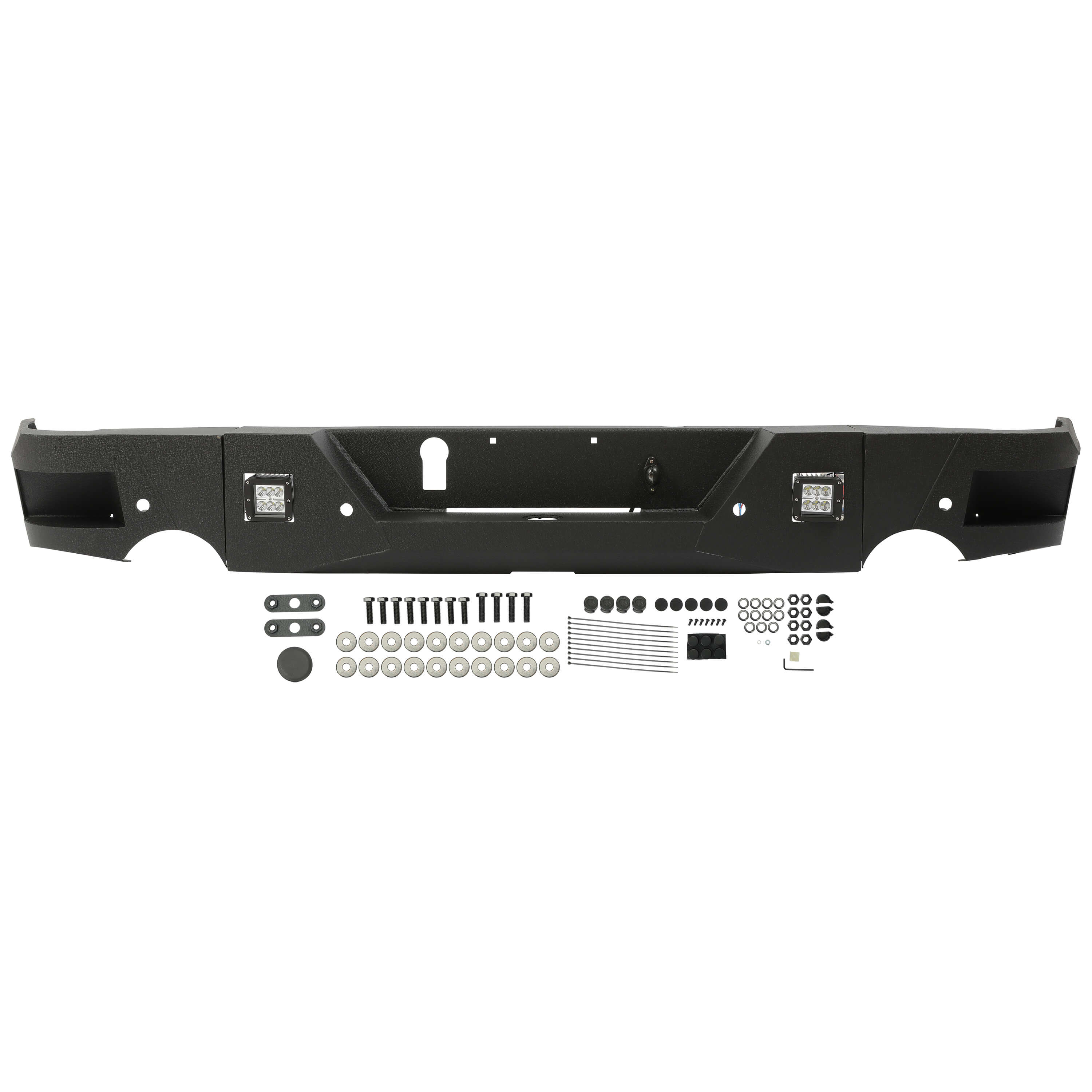 Parachoques trasero de acero negro MR.GOP para camioneta Dodge Ram 1500 2009-2018, escalón de protección de barra frontal 