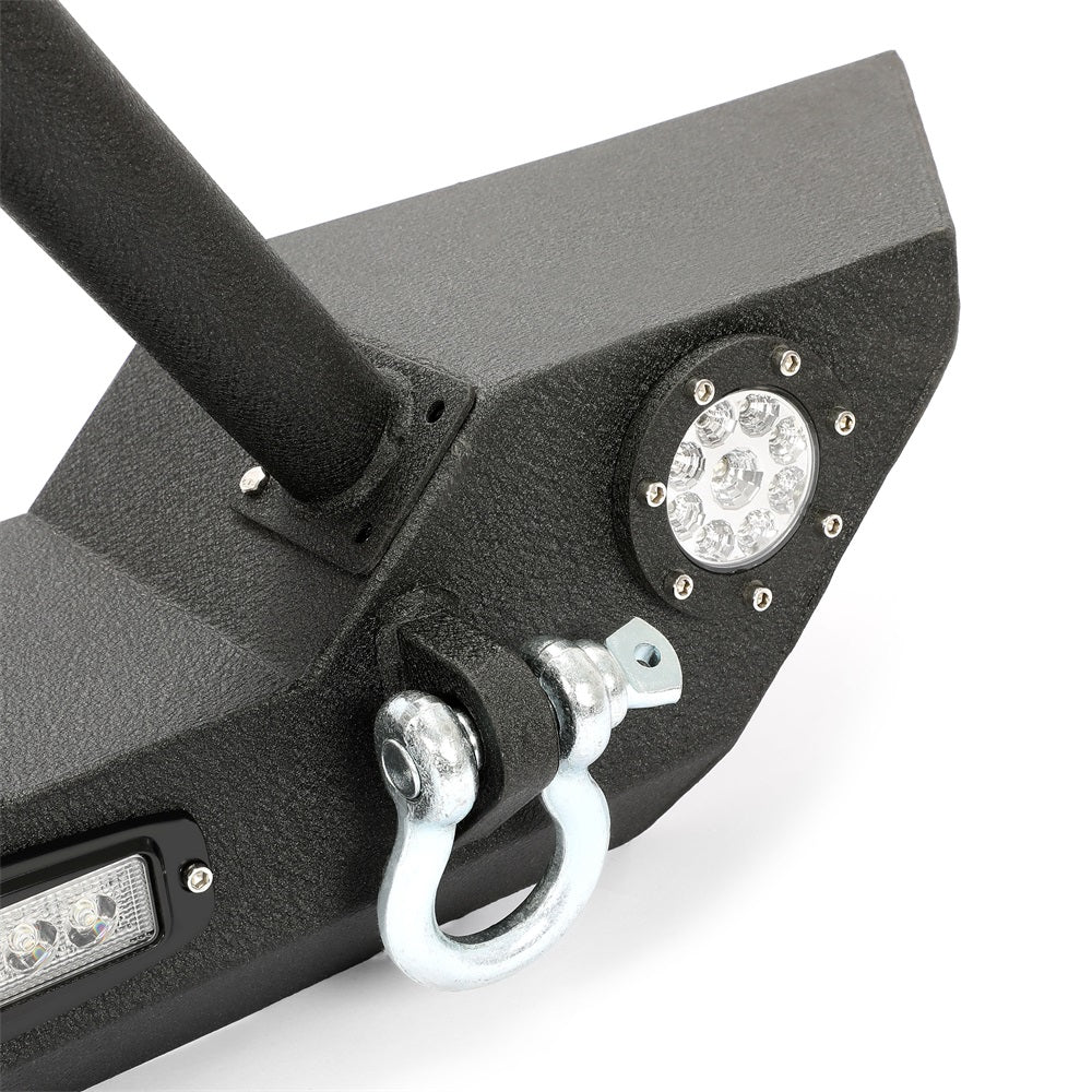 MR.GOP - Parachoques delantero para Jeep Wrangler JK 2007-2018, con luces LED