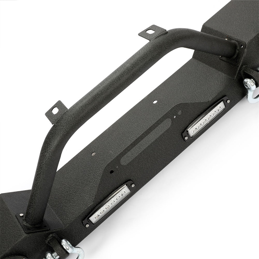 MR.GOP - Parachoques delantero para Jeep Wrangler JK 2007-2018, con luces LED