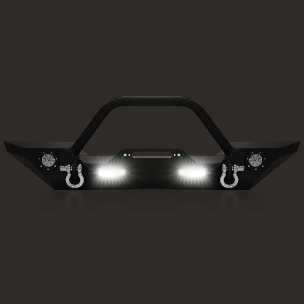 MR.GOP-Front Bumper for 2007-2018 Jeep Wrangler JK,with LED Lights